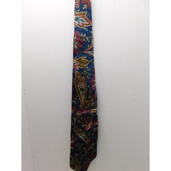 Vintage Oleg Cassini Men's Neck Tie Blue Floral Jacquard 100% Polyester - Picture 1 of 3